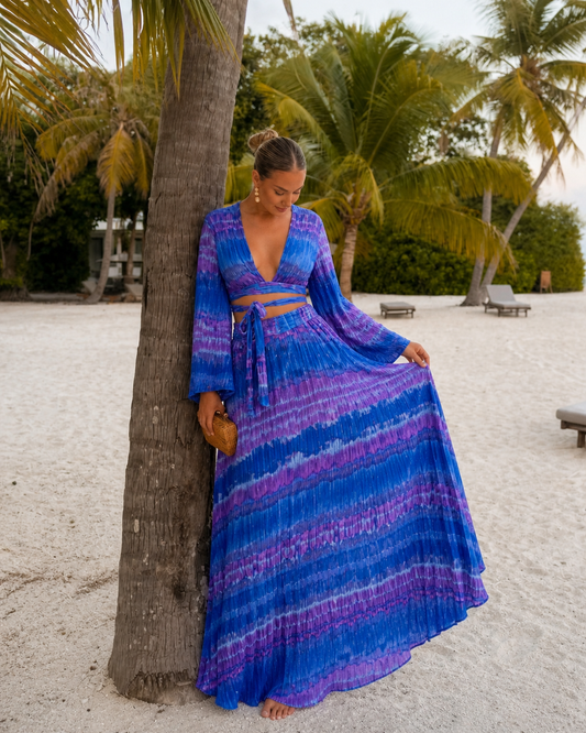 Free Thoughts Skirt Set Blue