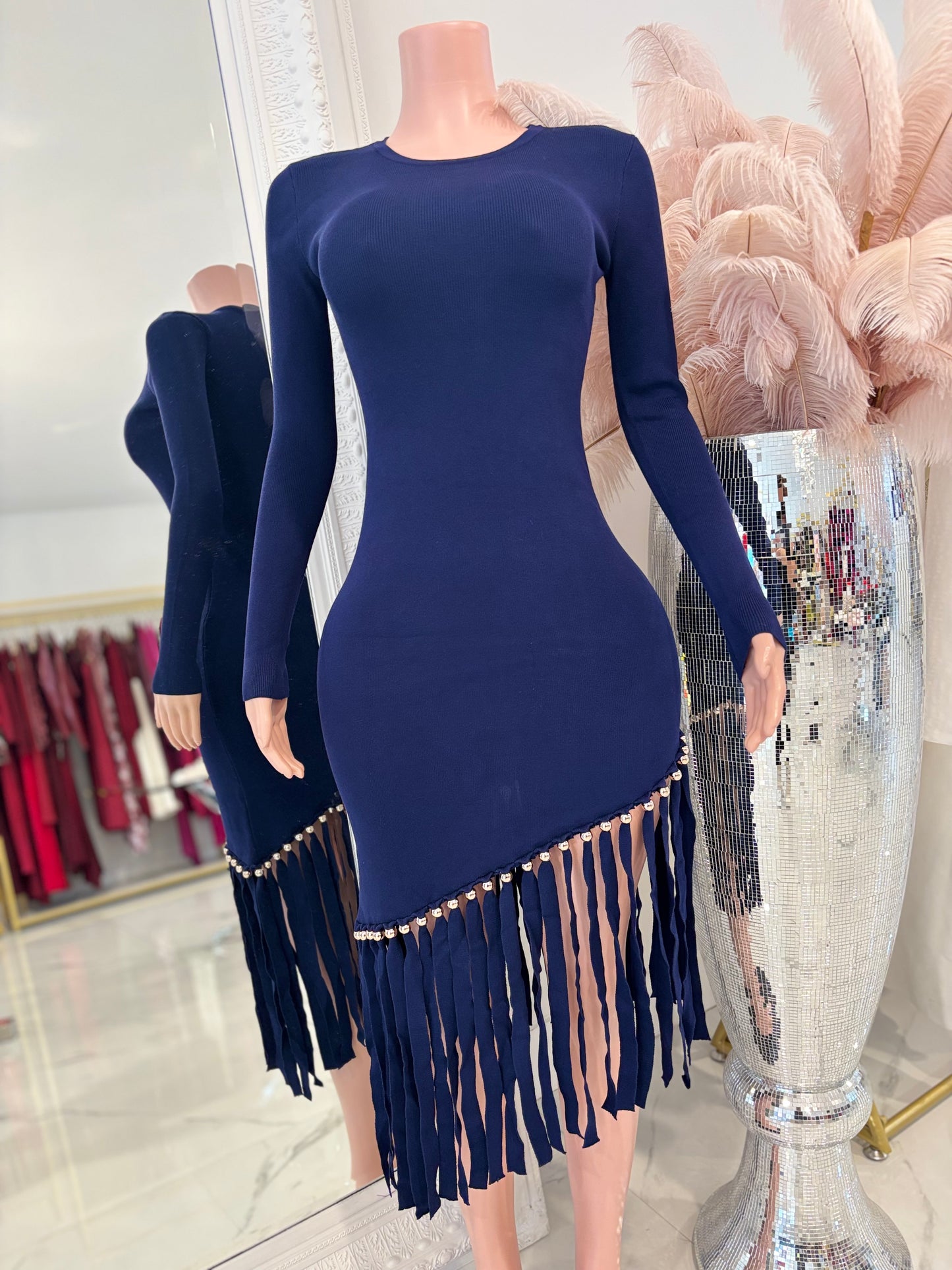 Wanna Get Groovy Midi Dress Blue