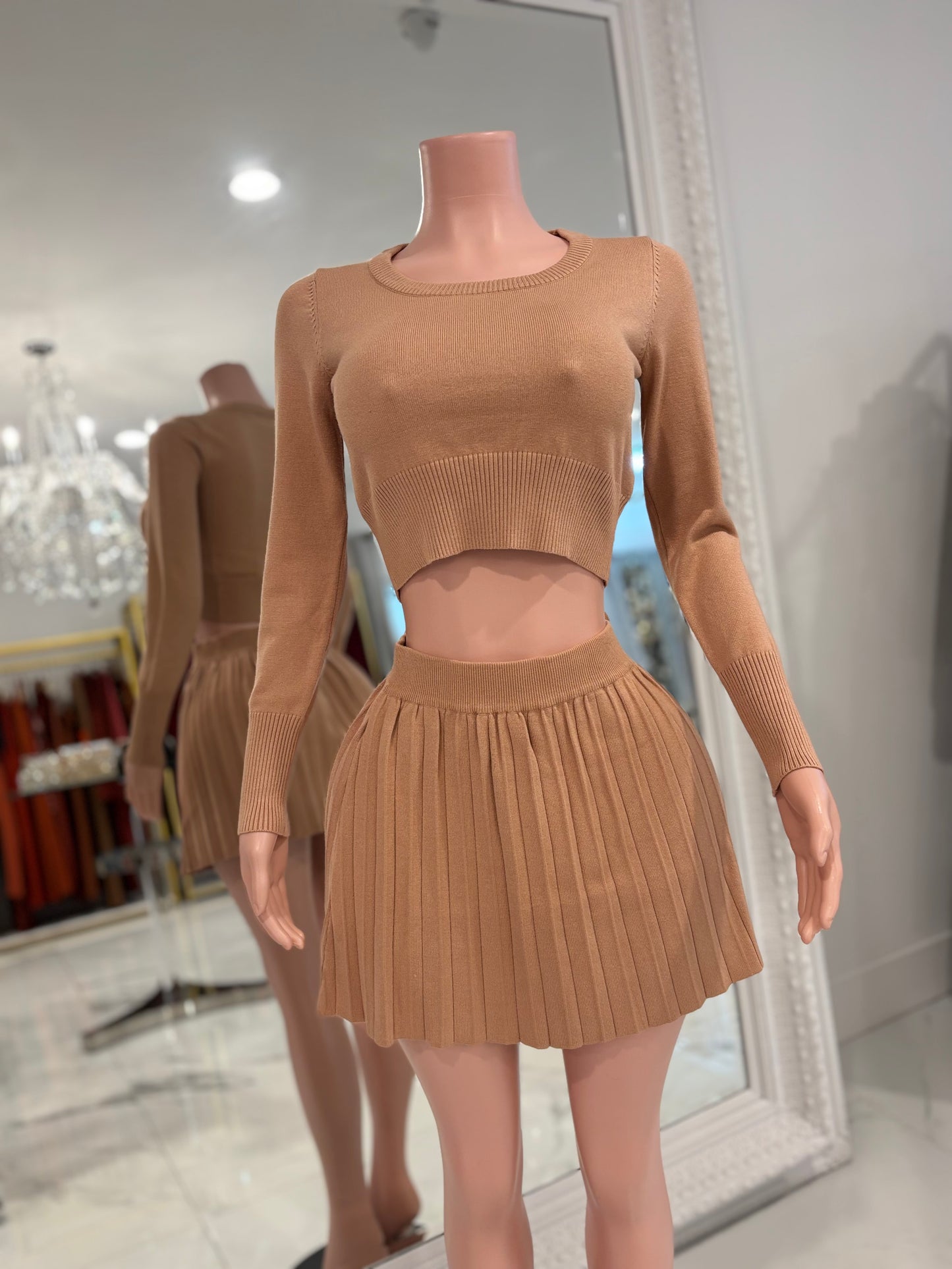 Aren’t You Sweet Baby Skirt set Brown