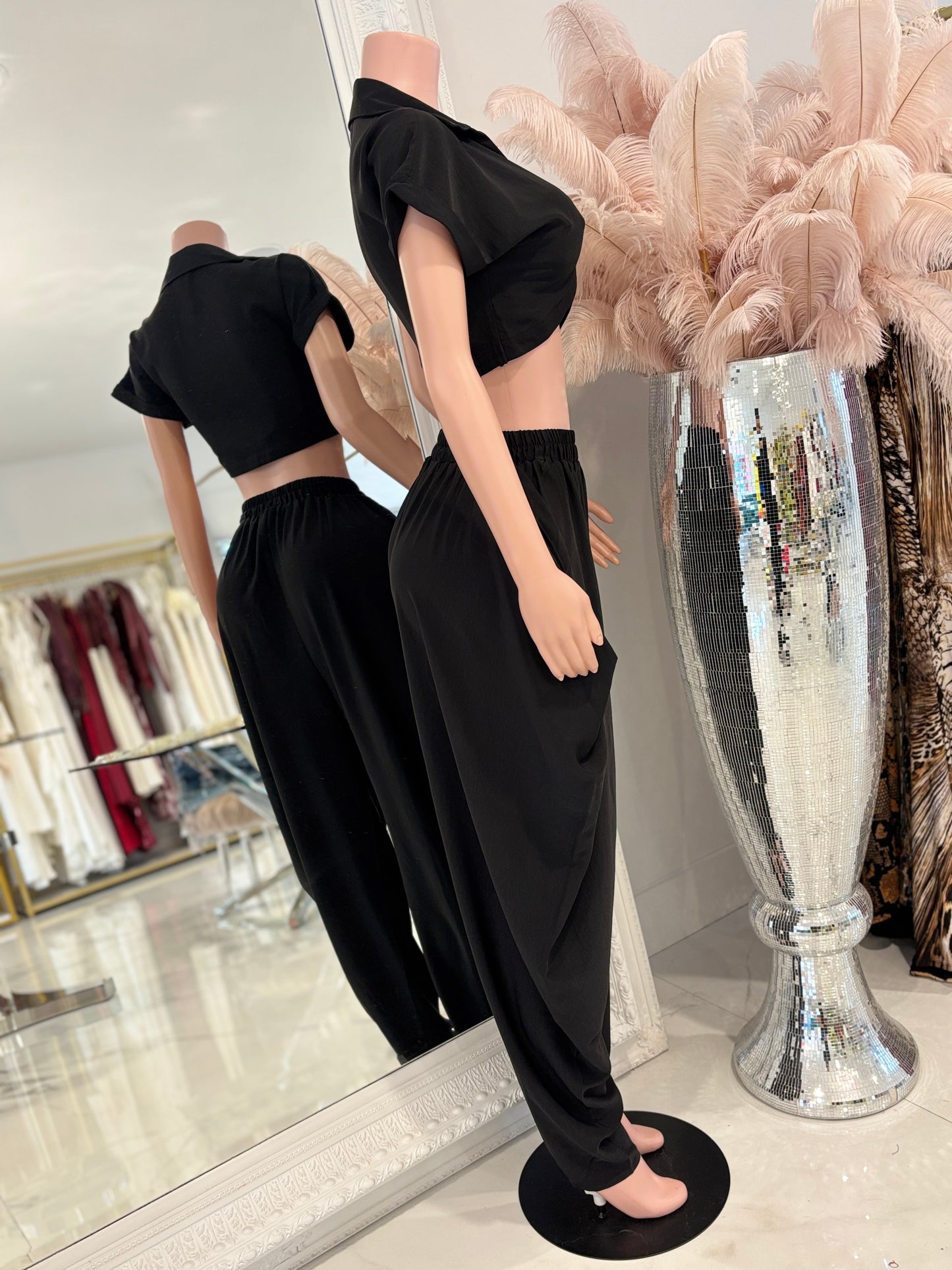 Don’t Even Bother Boy Pant Set Black