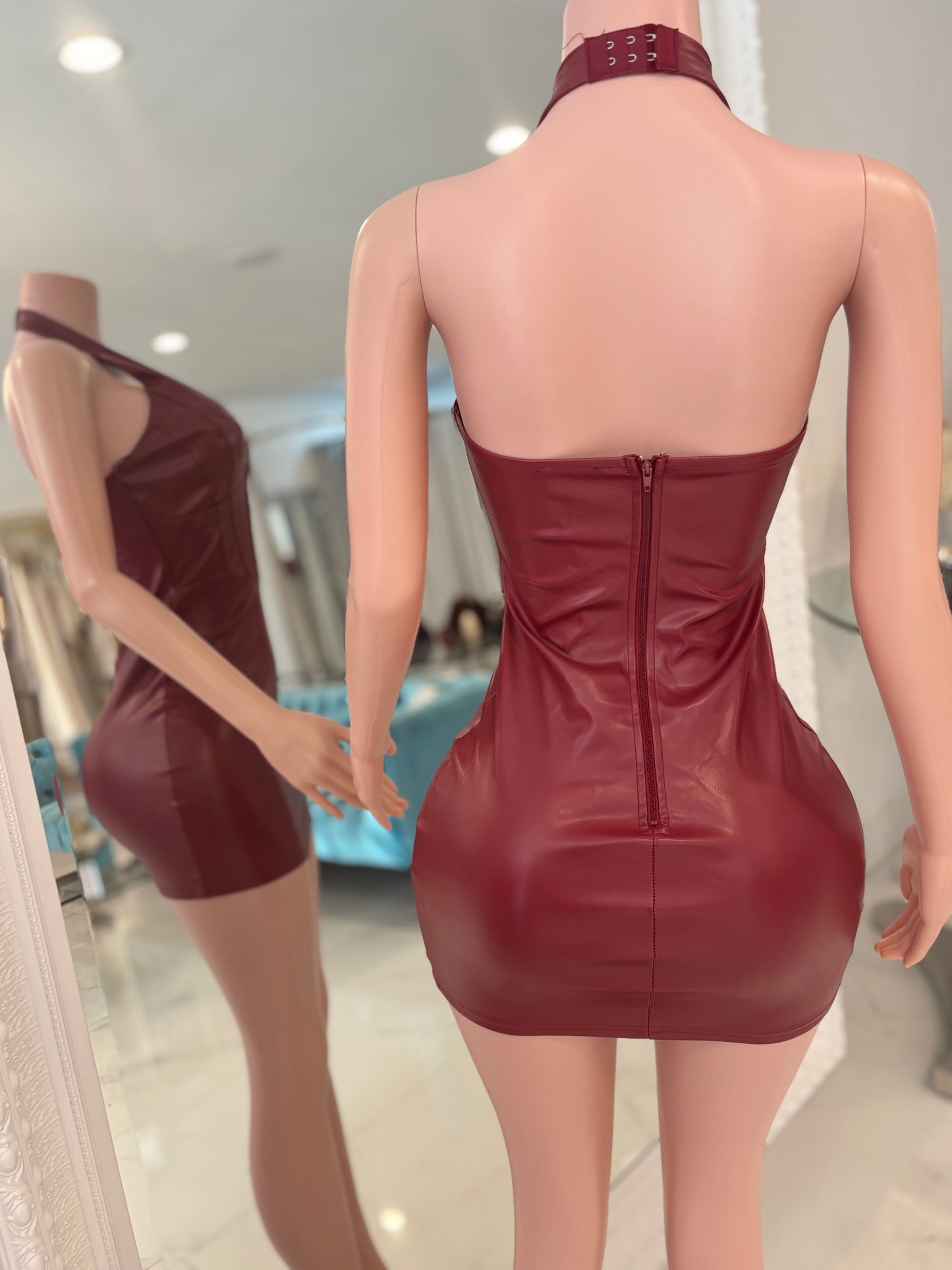 Time to Get Serious Mini Dress Rojo Vino