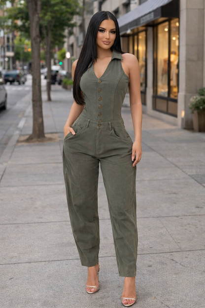 You Better Work it Jumpsuit Olivo