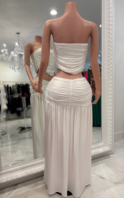 Living With Vibes Skirt Set White