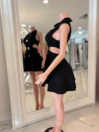 Seascape Mini Dress Black