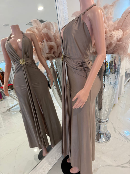 Why Do I Bother Maxi Dress Nude