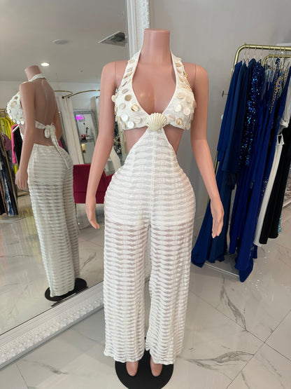 Beach Party Jumpsuit White