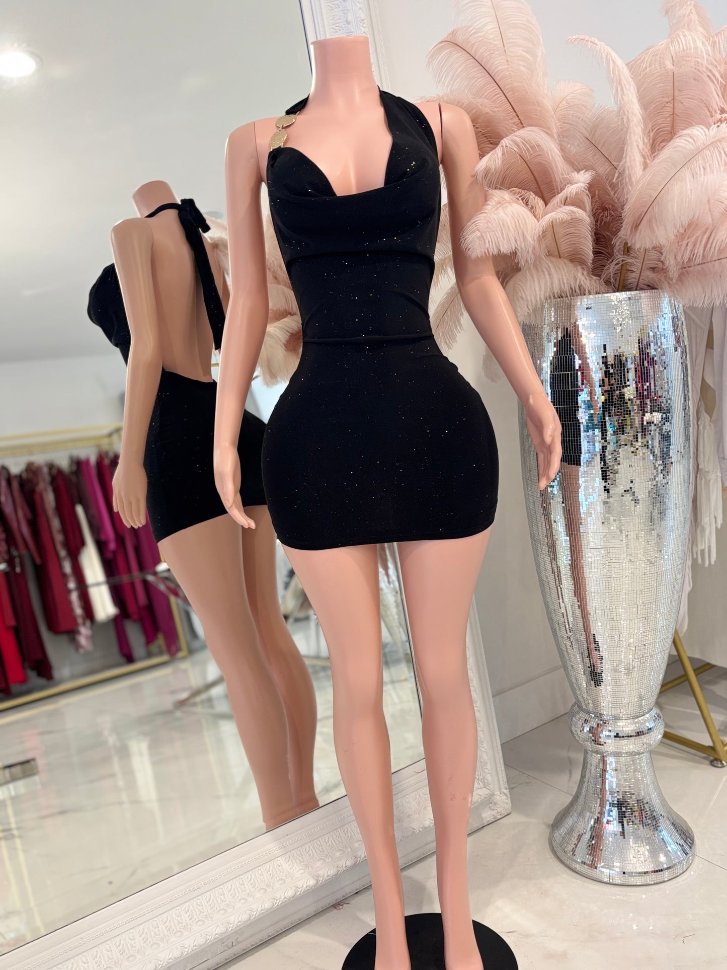 Forbidden Glow Mini Dress Black