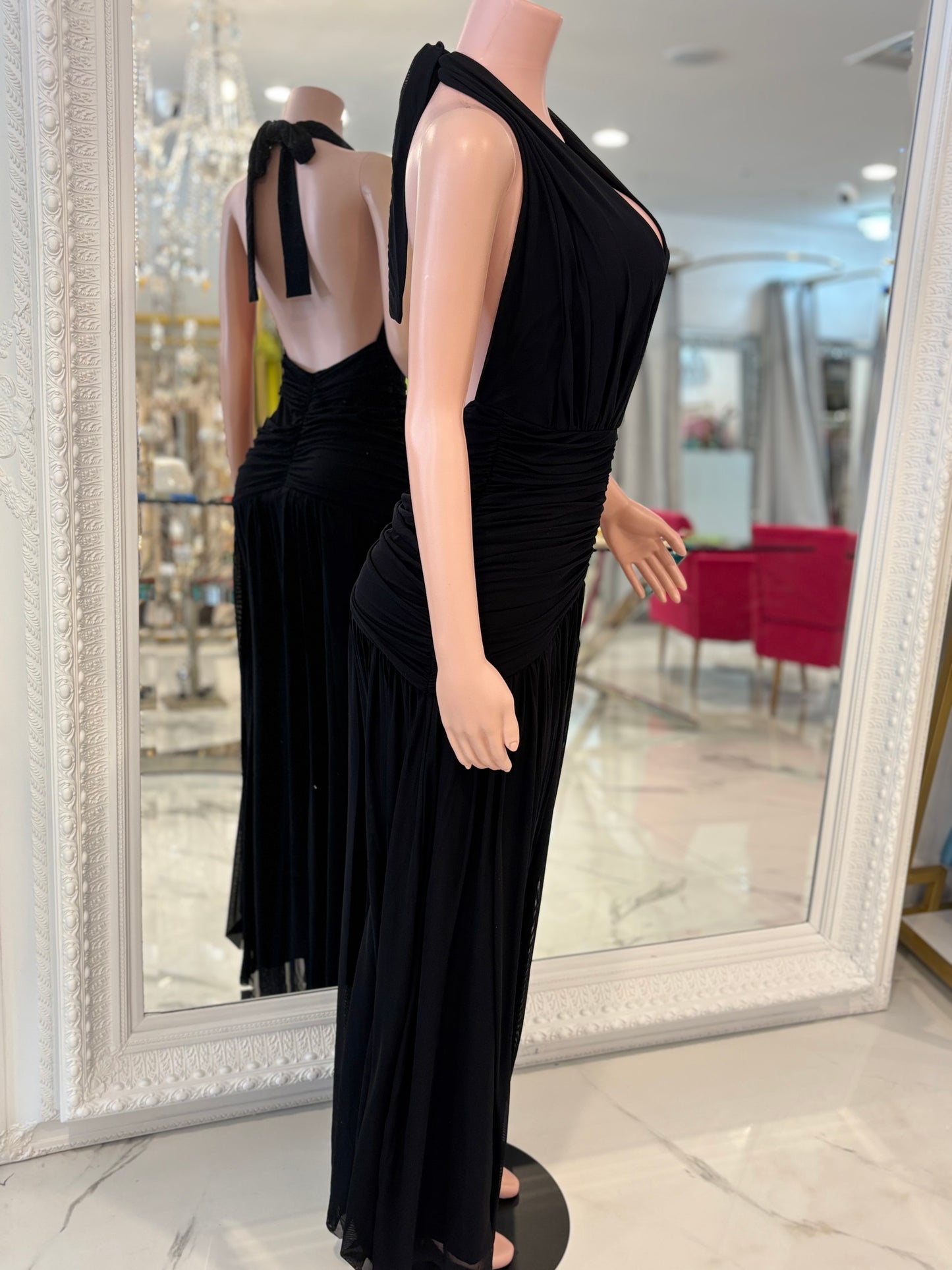 Magi Mesh Ruched Maxi Dress