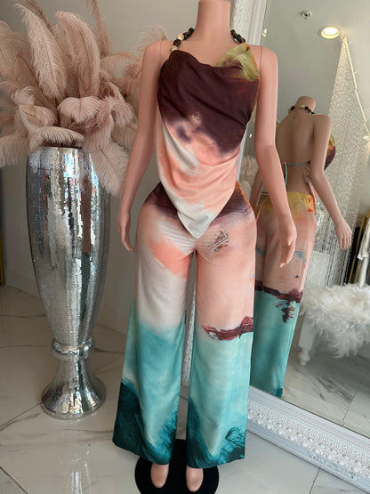 Graceful Gardens Pant Set Green