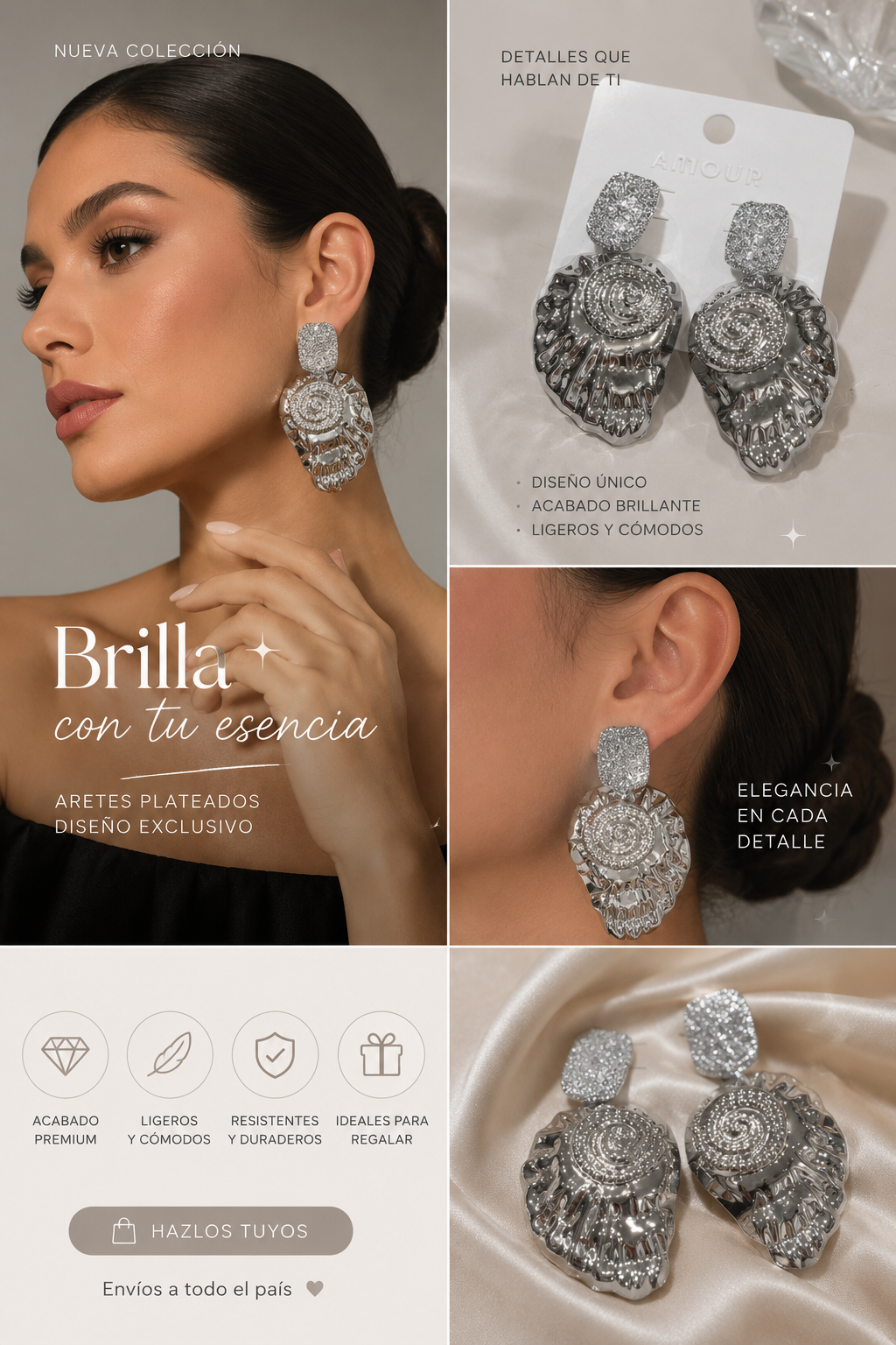 Clam On Your Ear Earring Silver