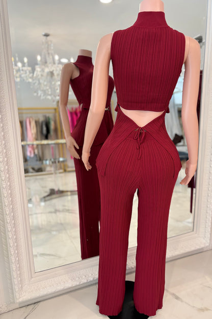 The Draped Aura Ribbet Pant Set