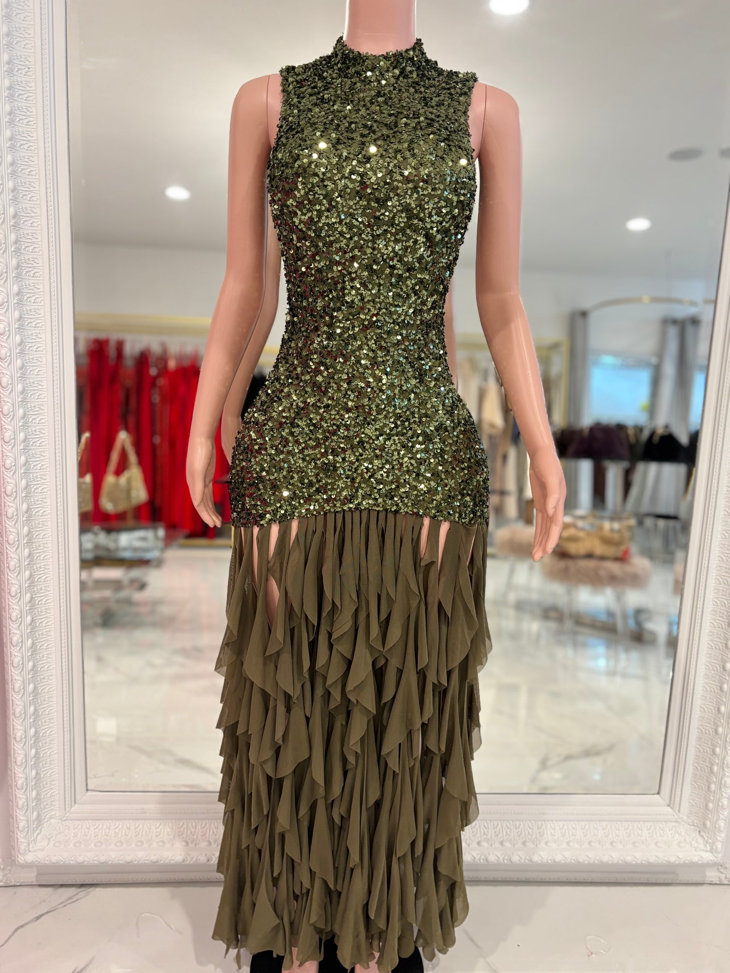 Queen of All Midi Dress Green