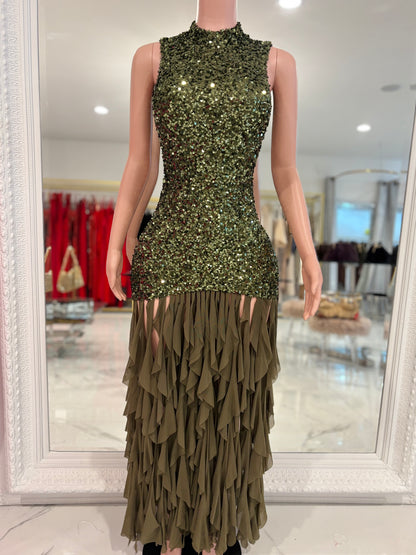 Queen of All Midi Dress Green