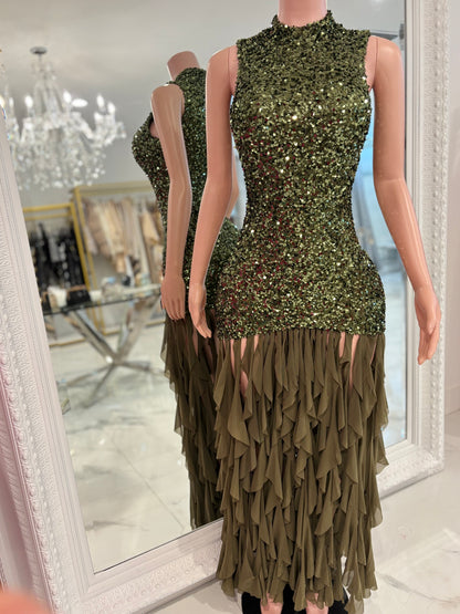 Queen of All Midi Dress Green