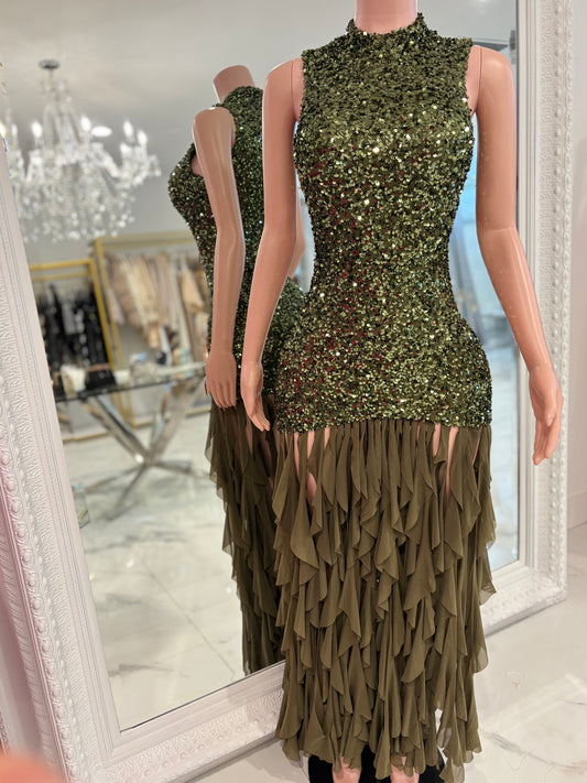 Queen of All Midi Dress Green