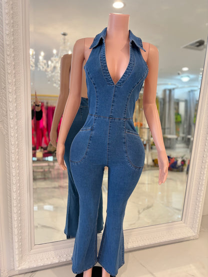 The Bombshell Has Arrived Jumpsuit Blue