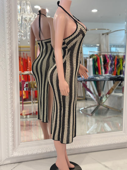 The Riviera Knit Midi Dress Black