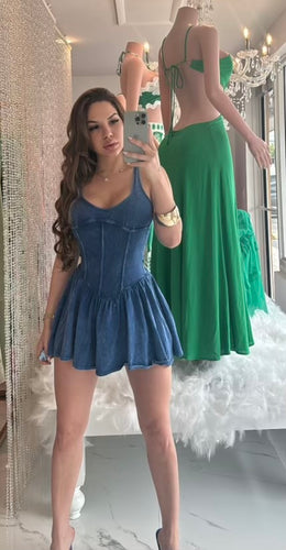 Casual Mini Dress Blue