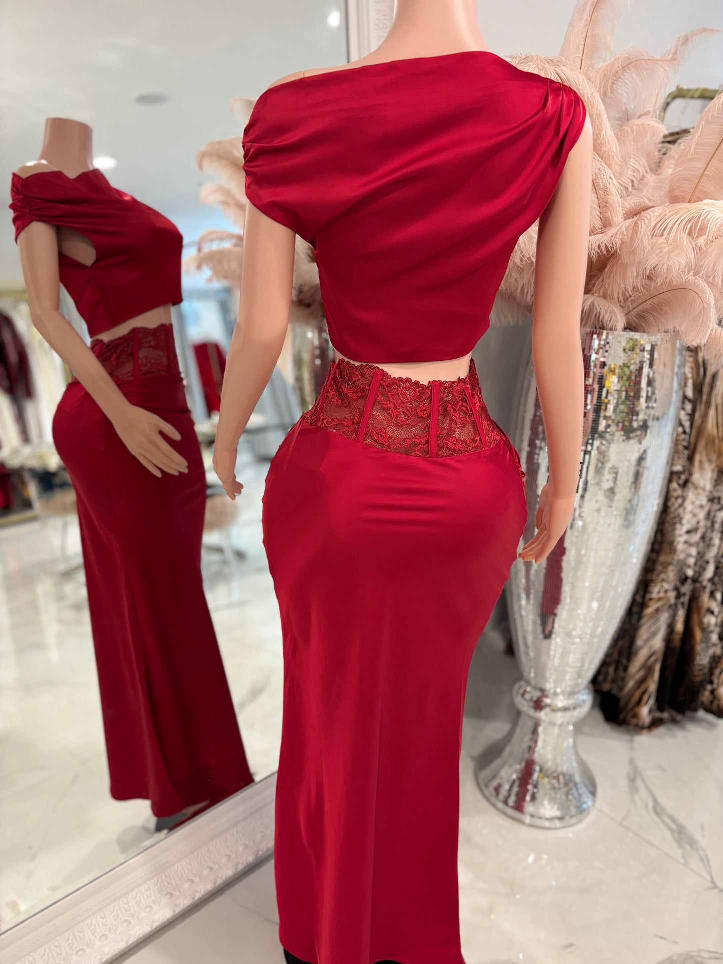 Allow Me to Lead The Way Skirt Set Red