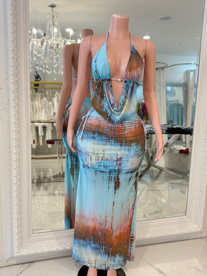 Sunset  Skirt Set Blue