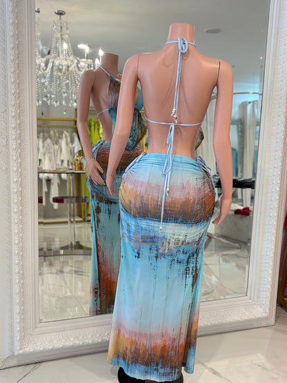 Sunset  Skirt Set Blue