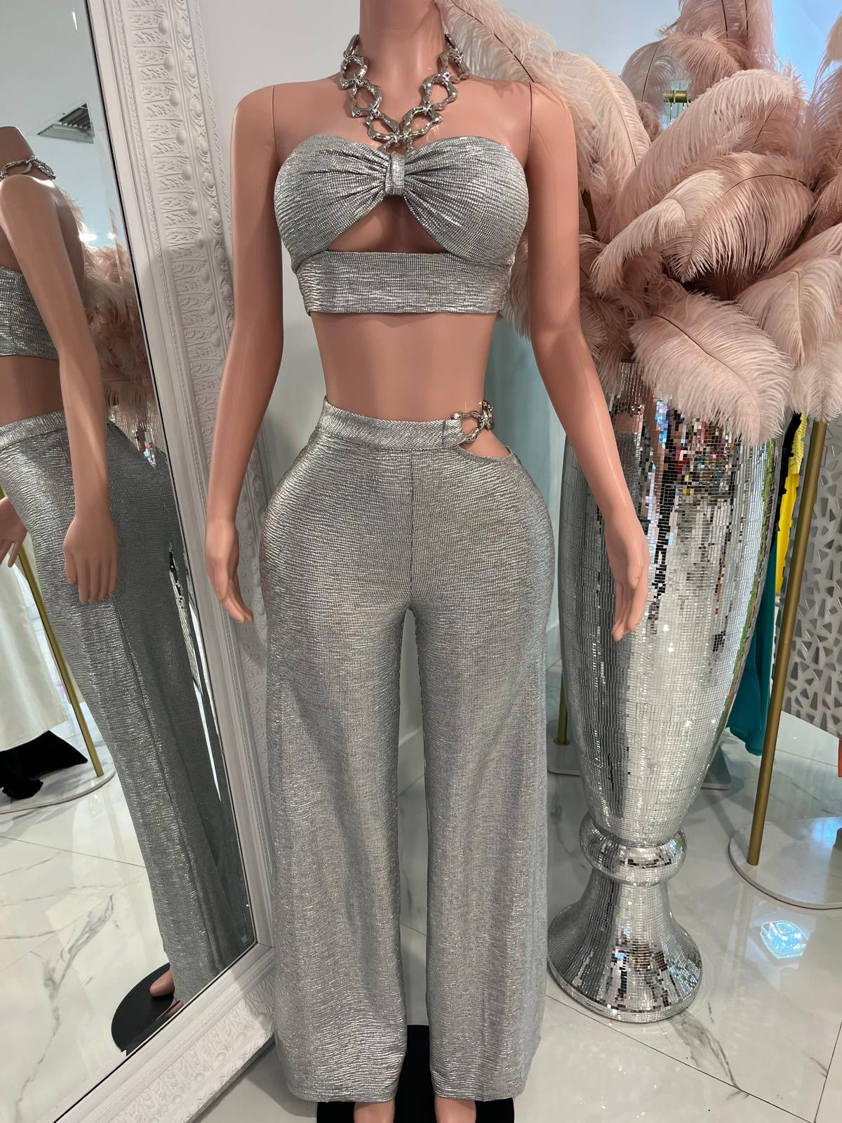 Amore Me Metallic Pants Set