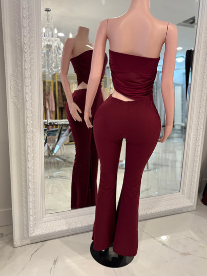 Selena Jumpsuit Red Wine