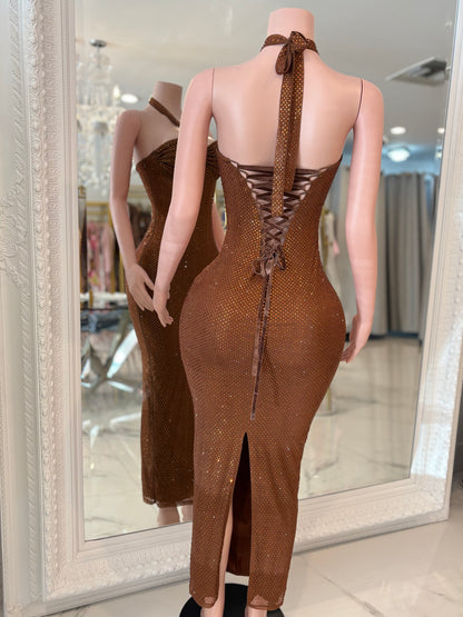 Don't Forget Me Maxi Dress 
 brown