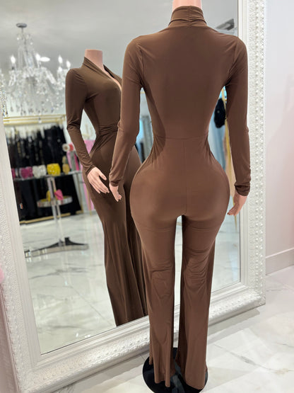 On the Top Jumpsuit Brown 8080 uptown