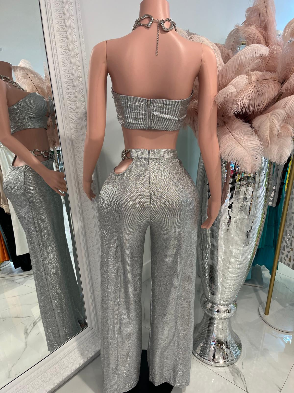 Amore Me Metallic Pants Set