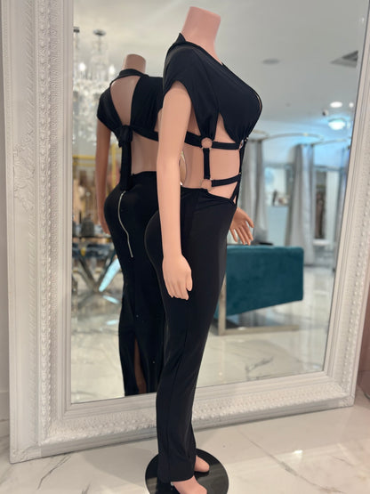 Sculpted Seduction Ruched Maxi Dress Black