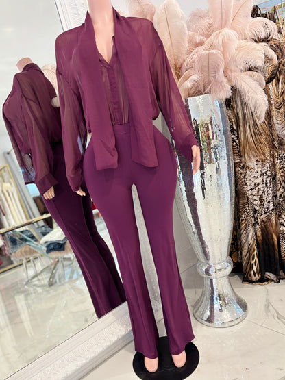 Own It and Work it Pants Set Purple