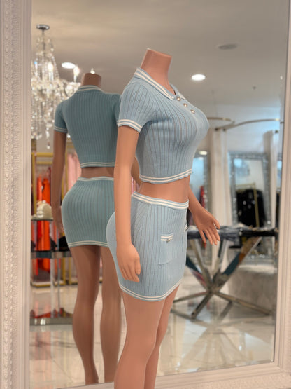 Sporty Chi Knit Skirt Set