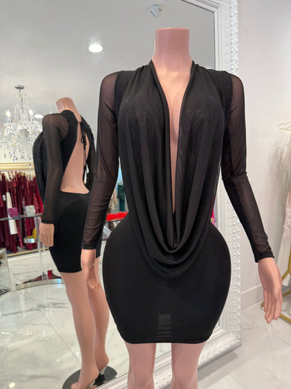 Only if You Let Me Mini Dress Black