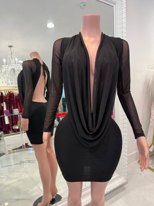 Only if You Let Me Mini Dress Black