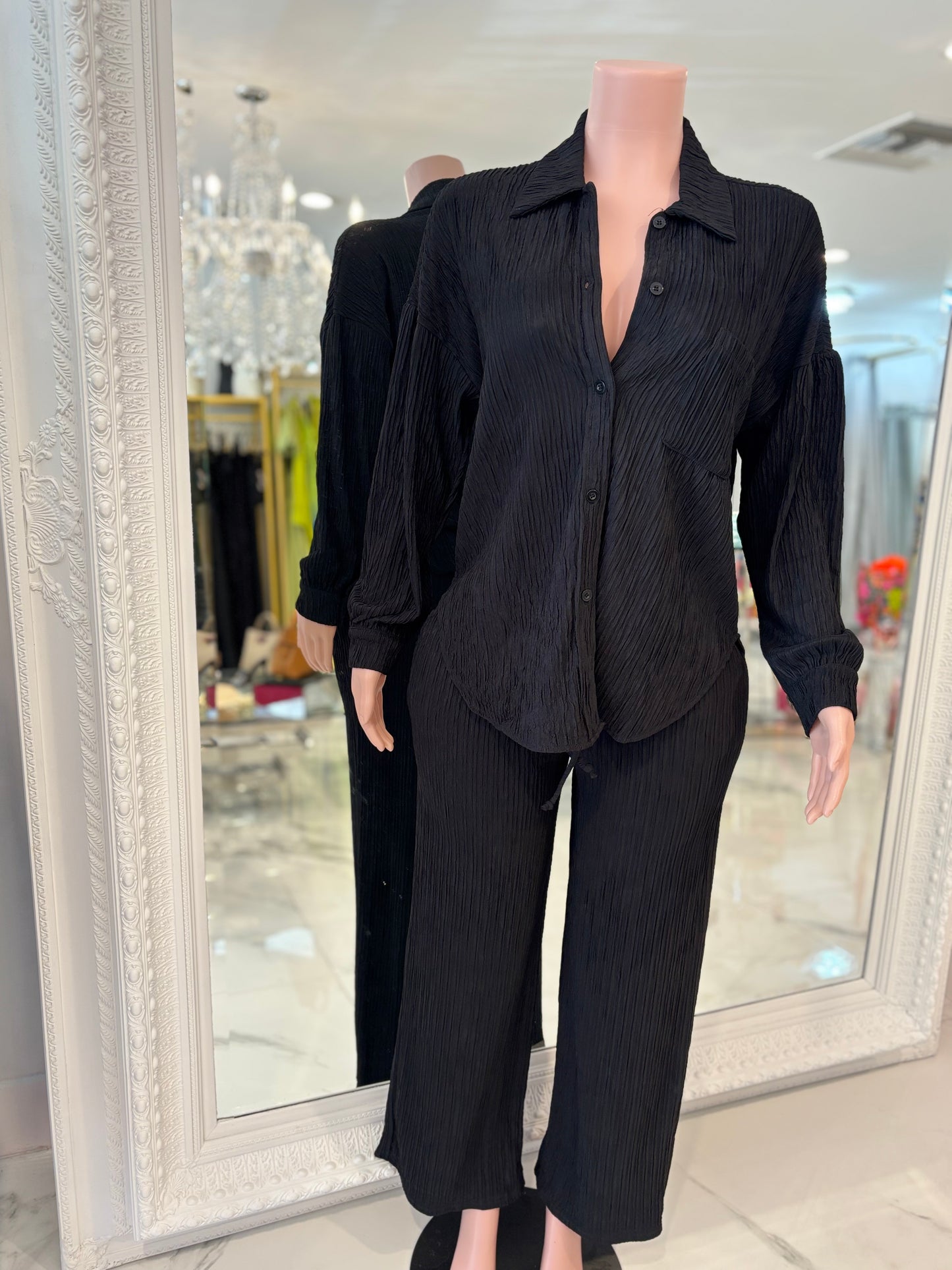 Rustic Reverie Pant Set Dark Black