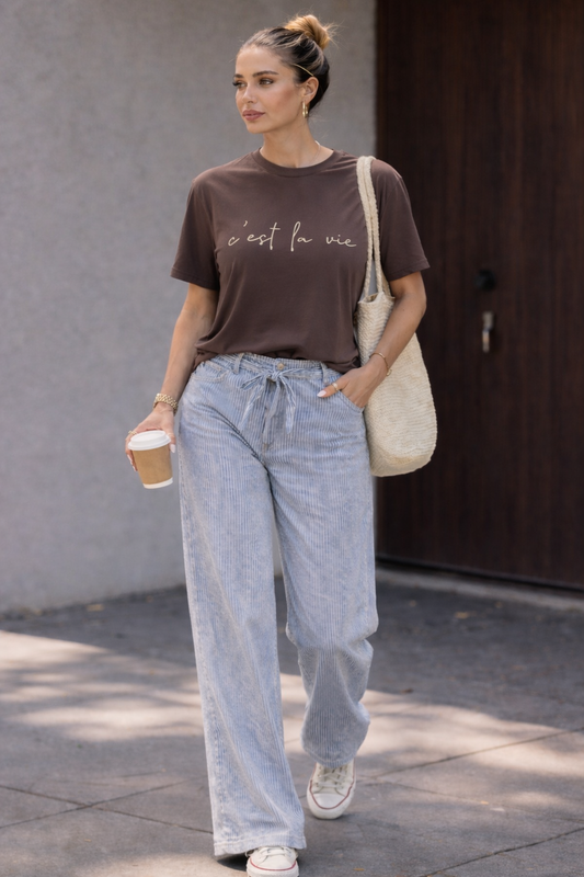 In my French Era Top Brown