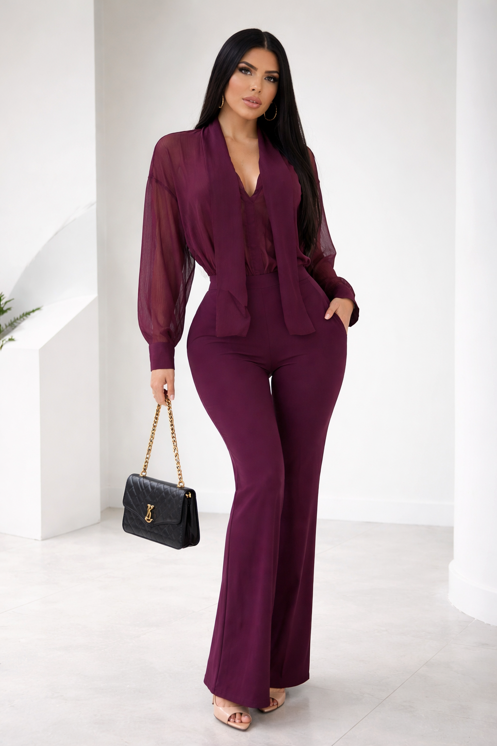 Own It and Work it Pants Set Purple