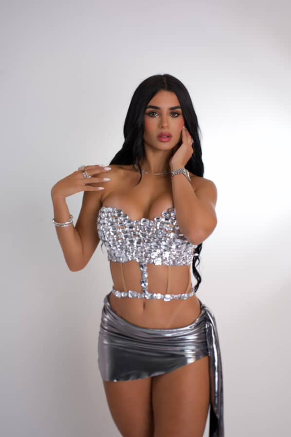 The Goddess I Am Skirt Set Silver