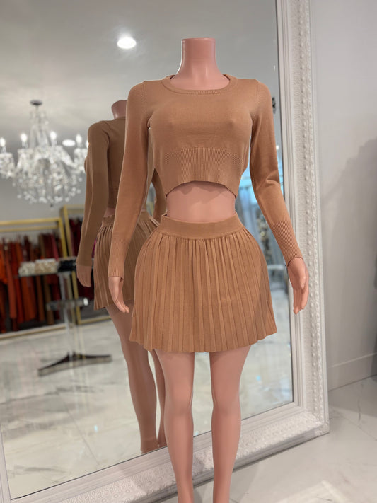 Aren’t You Sweet Baby Skirt set Brown