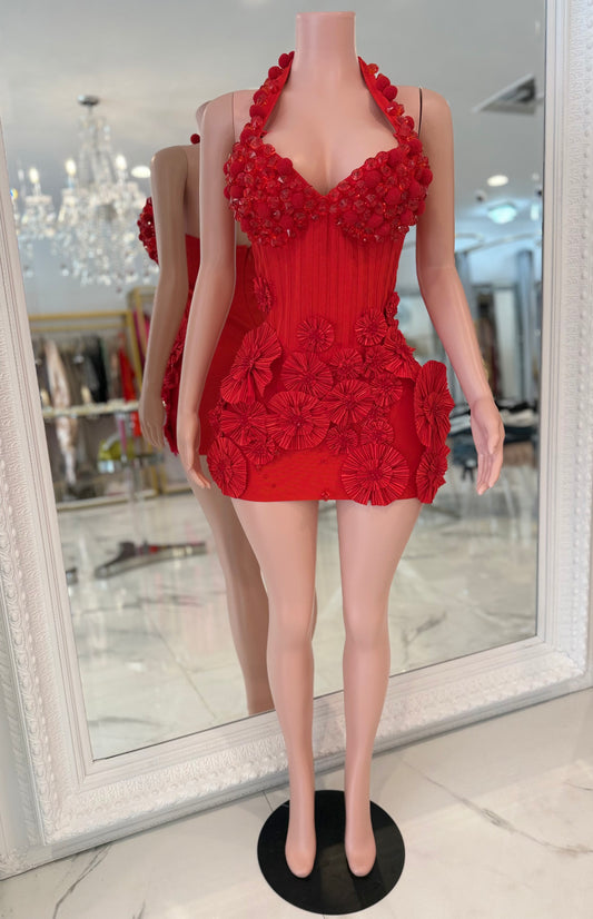 What the Festive Mini Dress Red