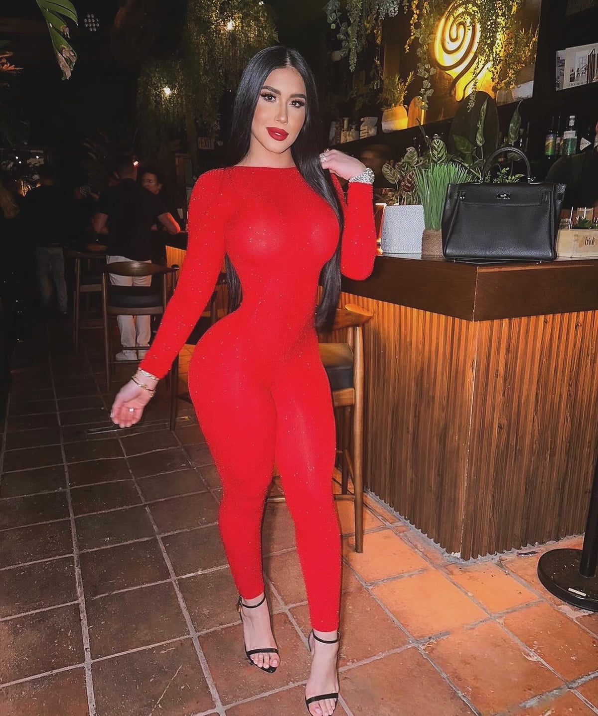 Light Night Party Jumpsuit Red