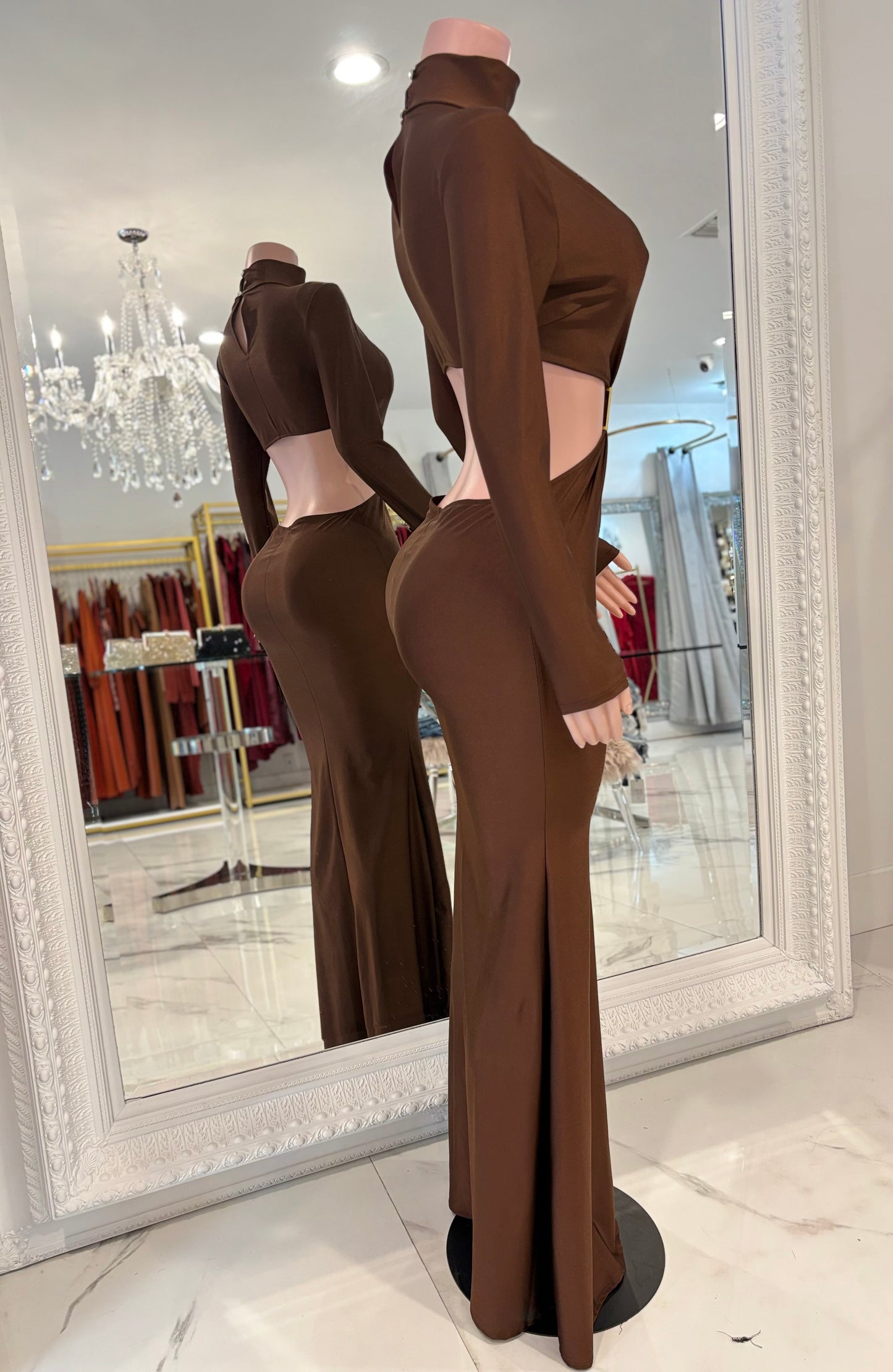Beauty is Deadly Brown Maxi Dress Brown