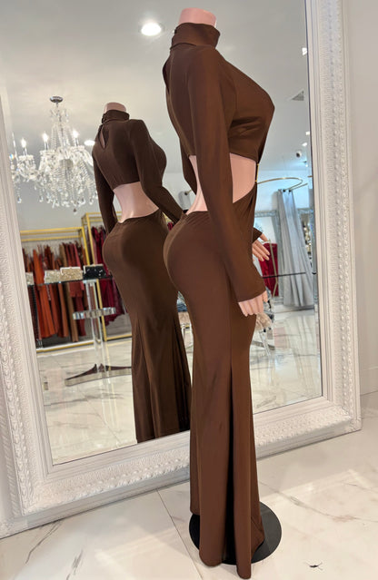 Beauty is Deadly Brown Maxi Dress Brown