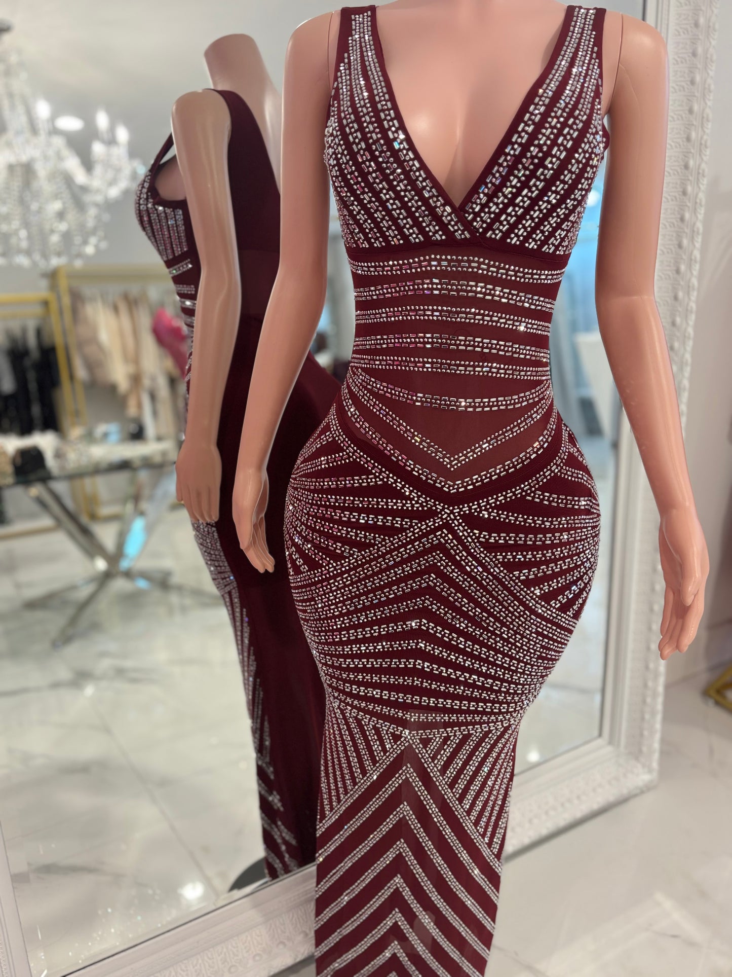 The Grand Design Maxi Dress Rojo Vino