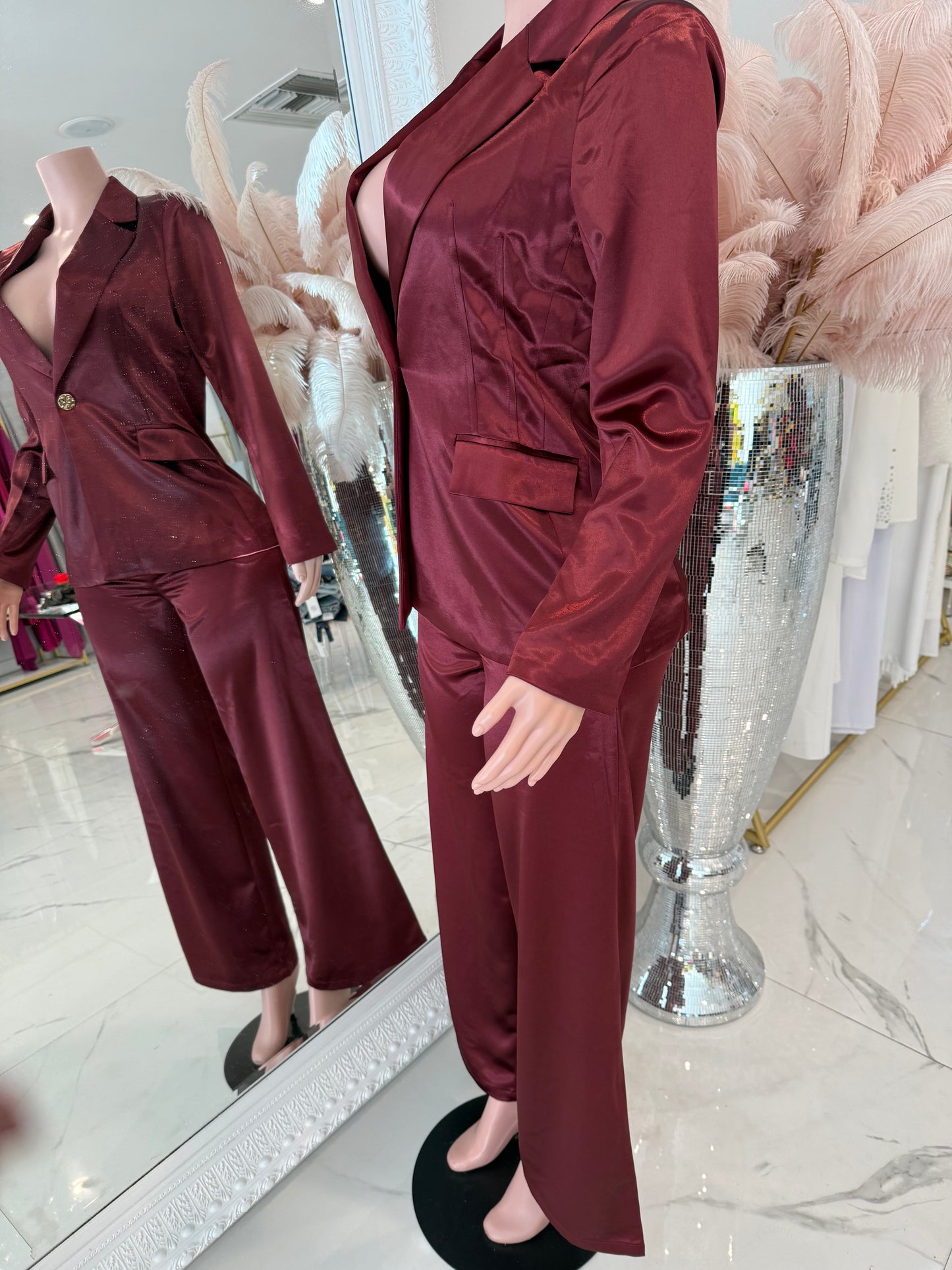 I Am the Only One Pant Set Rojo Vino