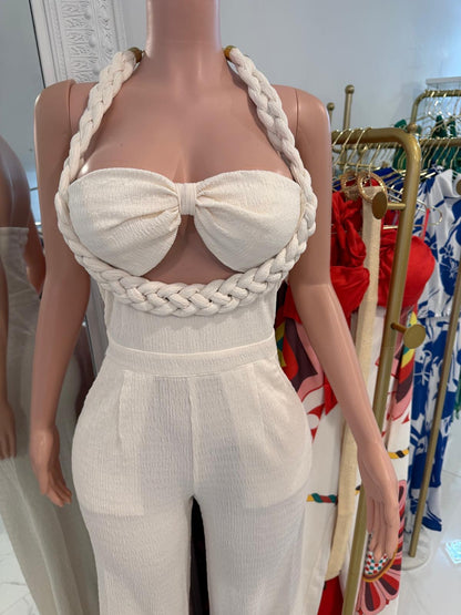 Luxe Braided Halter Jumpsuit