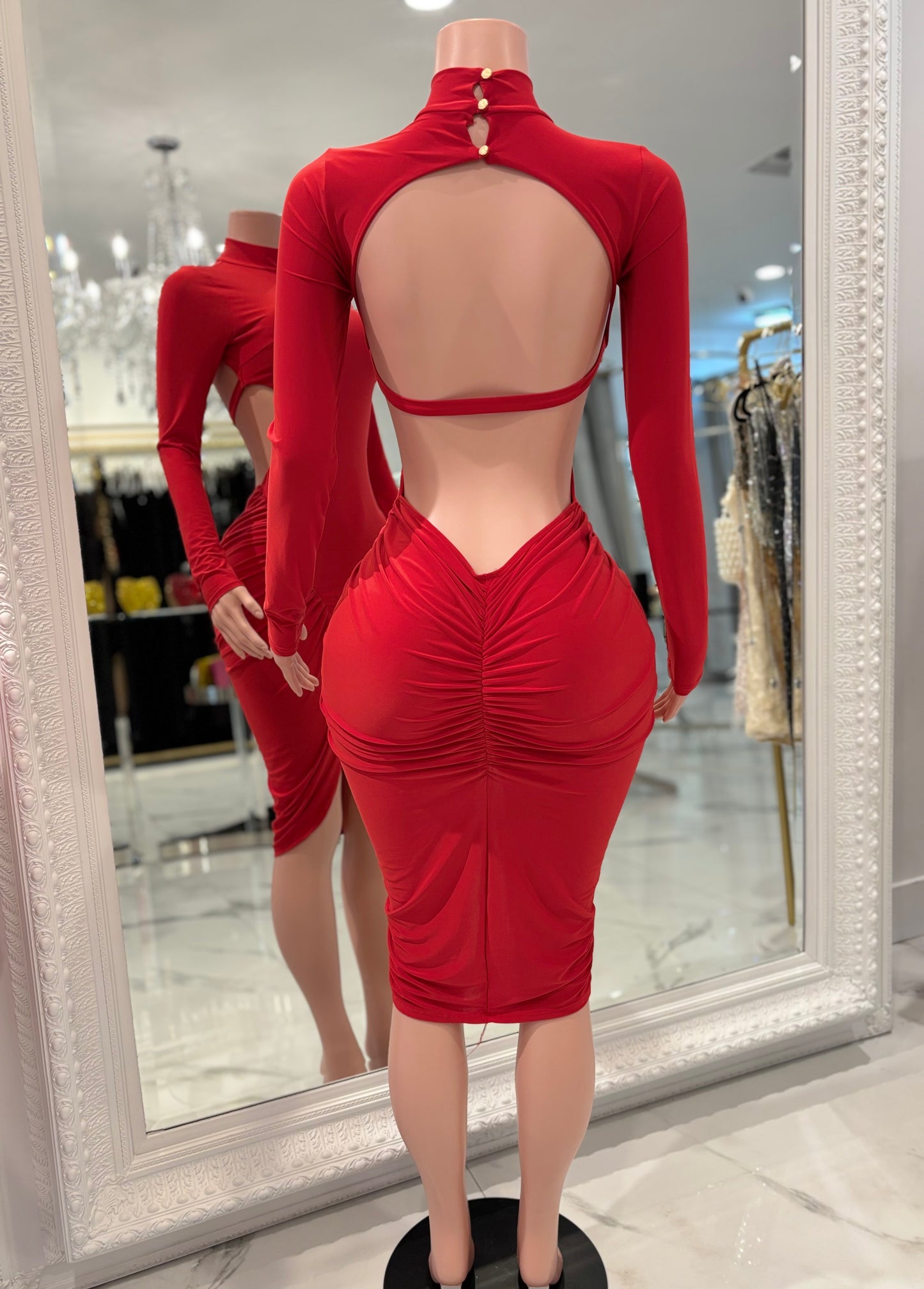 I Need You Midi Dress Red