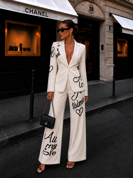 Amore Pants Set White