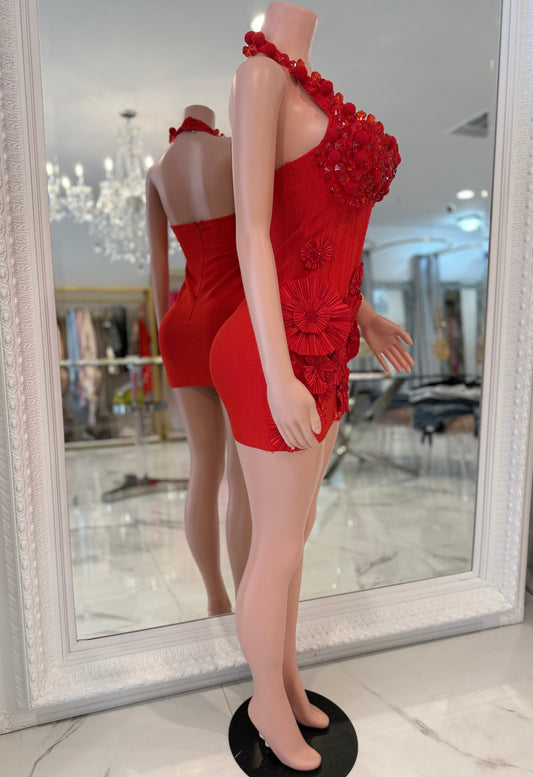 What the Festive Mini Dress Red